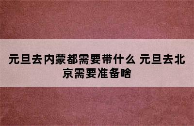 元旦去内蒙都需要带什么 元旦去北京需要准备啥